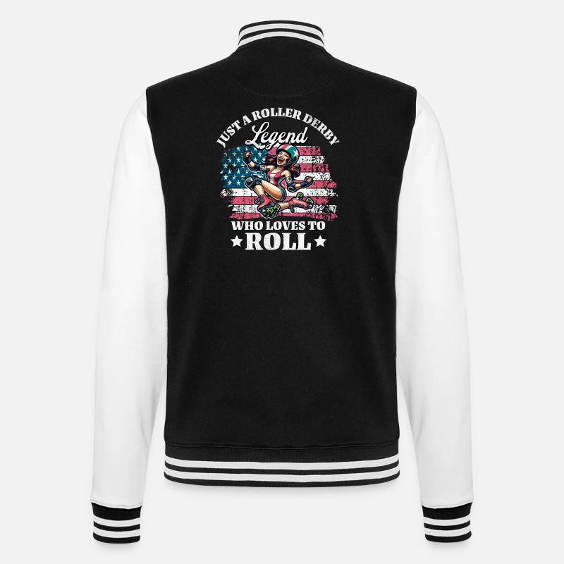 US Roller Derby Player - College Sweat Jacket - black/white