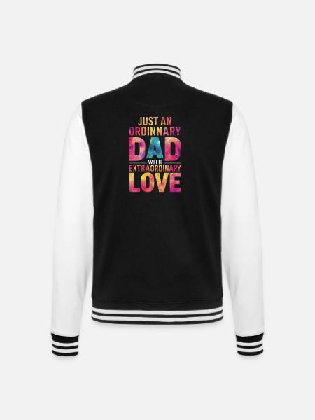 Einfach Ein Gewöhnlicher Papa - College-Sweatjacke - Schwarz/Weiß