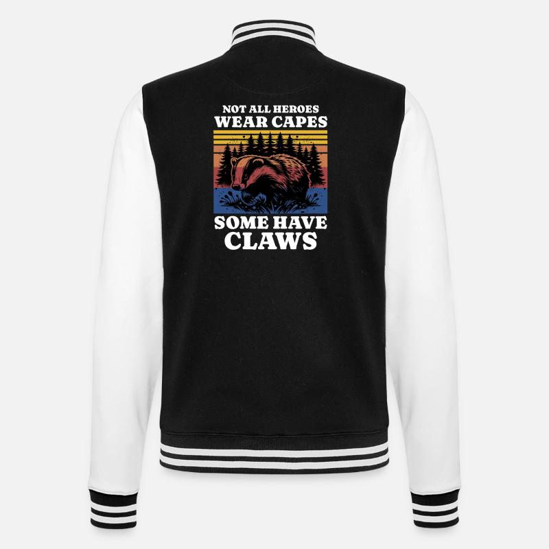 Honigdachs Spruch - College-Sweatjacke - Schwarz/Weiß