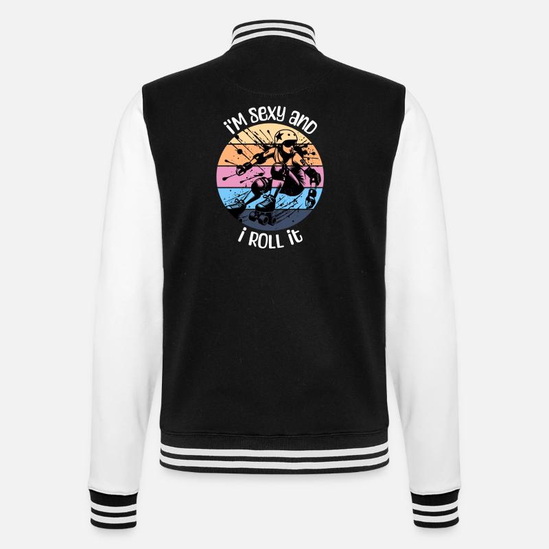 Roller Derby Sprüche - College-Sweatjacke - Schwarz/Weiß