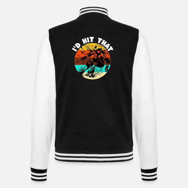 Roller Derby Sprüche - College-Sweatjacke - Schwarz/Weiß
