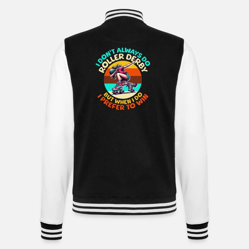 Roller Derby Sprüche - College-Sweatjacke - Schwarz/Weiß