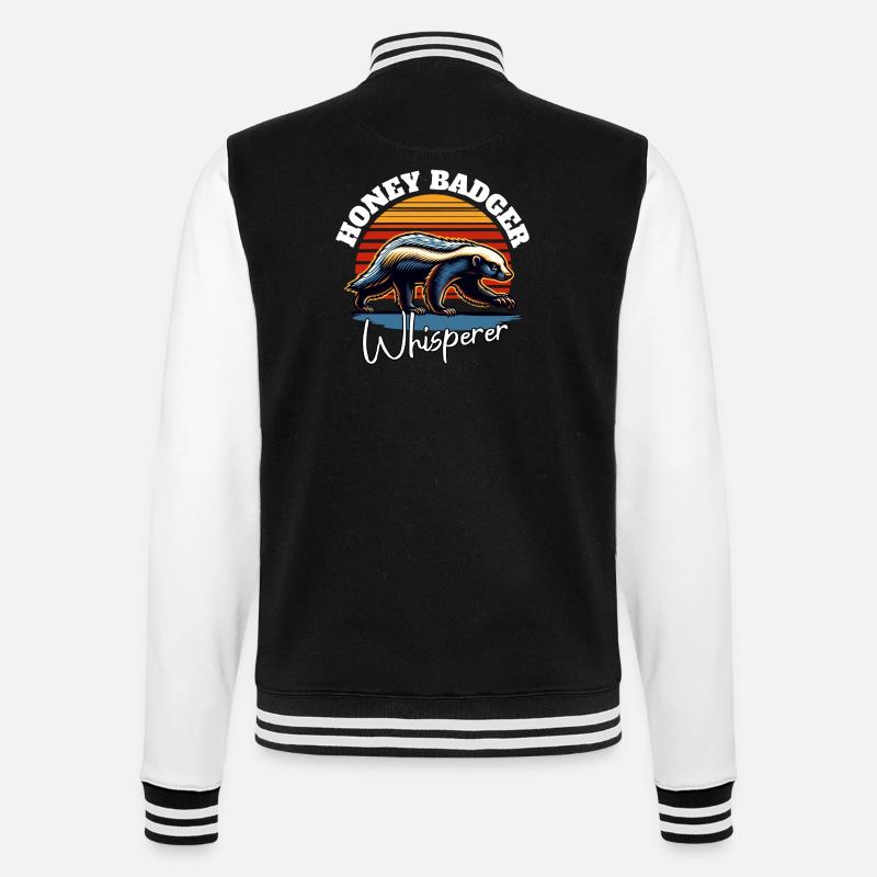 Honigdachs Flüsterer - College-Sweatjacke - Schwarz/Weiß
