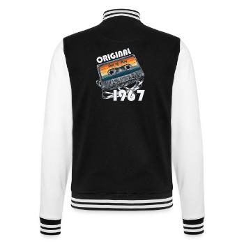 Kassette Mai 1967 Jahrgang 1967 Geburtstag 1967 - College-Sweatjacke - Schwarz/Weiß - Hinten - Marisol (170cm)