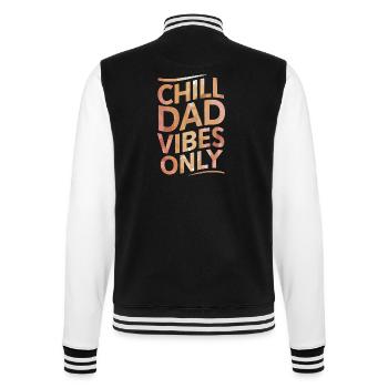 Chill Dad Vibes Only Relaxed Vibes - College Sweat Jacket - black/white - Back - Marisol (170cm)