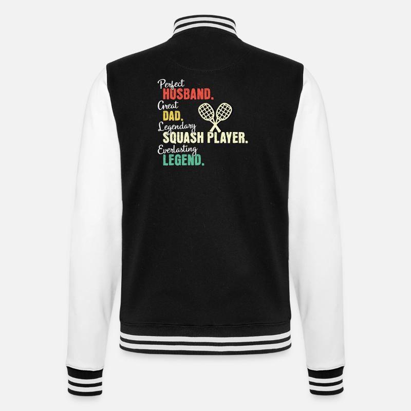Squash player dad - College Sweat Jacket - black/white
