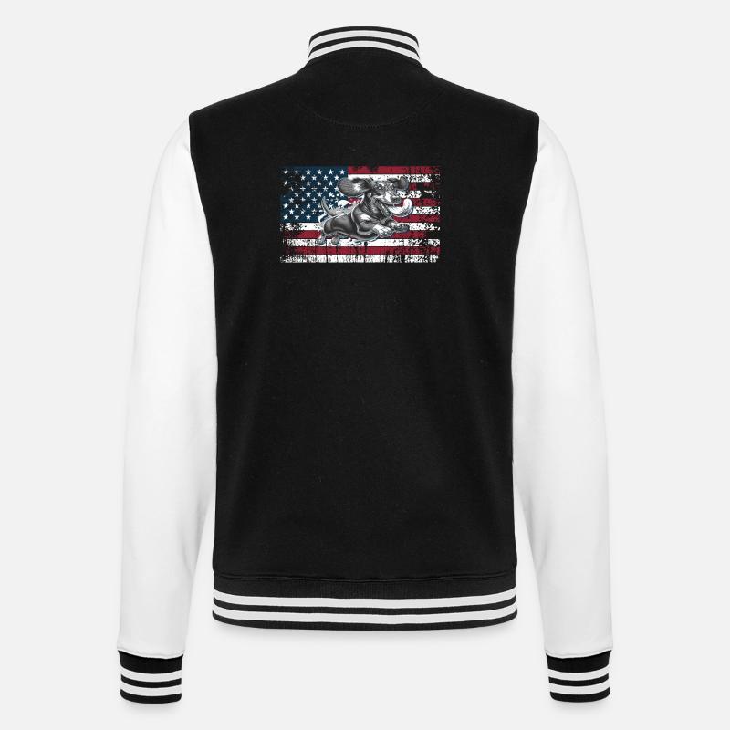 Teckel États-Unis - Veste Teddy - noir/blanc