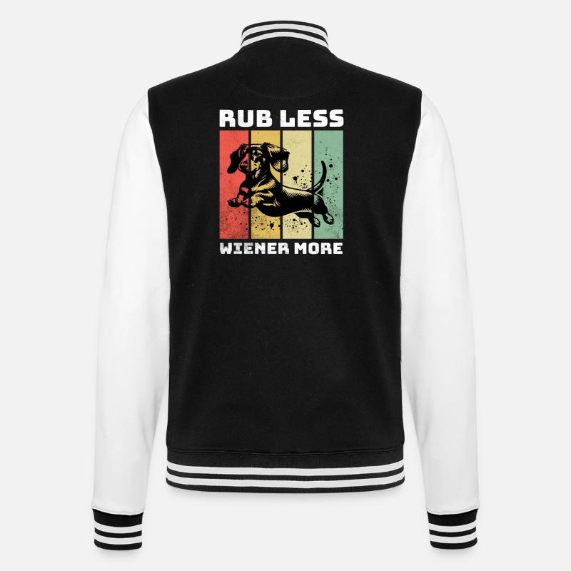 Dackel Sprüche - College-Sweatjacke - Schwarz/Weiß