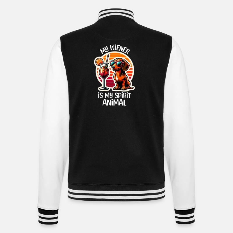 Dackel Cocktail - College-Sweatjacke - Schwarz/Weiß