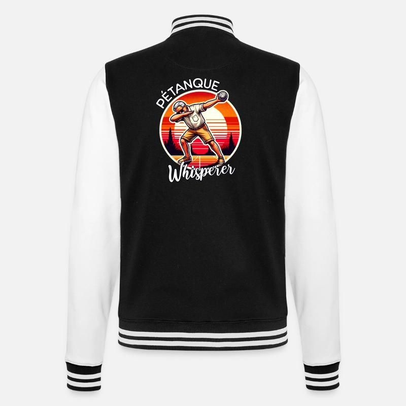Petanque Flüsterer - College-Sweatjacke - Schwarz/Weiß