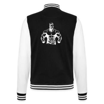 Bodybuilder Muscles Workout Gym - College Sweat Jacket - black/white - Back - Marisol (170cm)