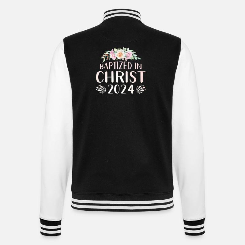 Baptized In Christ 2024 - College Sweat Jacket - black/white