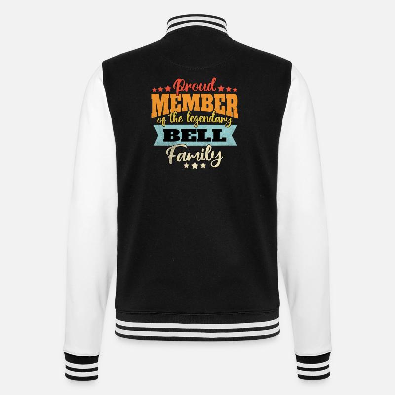 Name Bell - College-Sweatjacke - Schwarz/Weiß