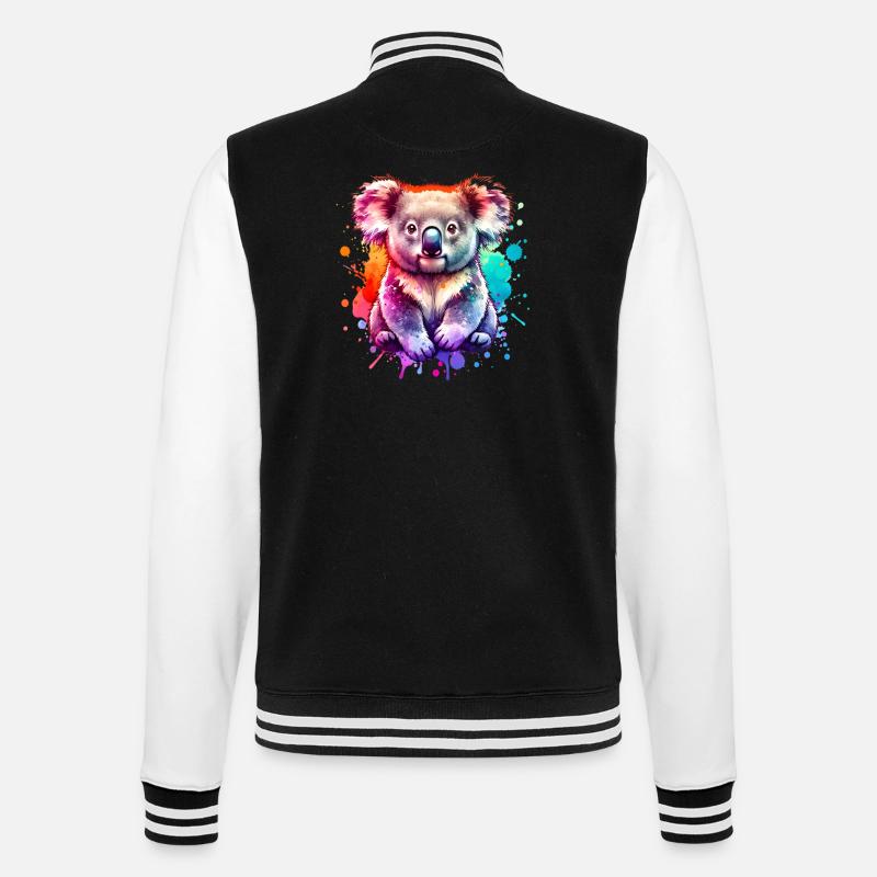 Koala - College Sweat Jacket - black/white