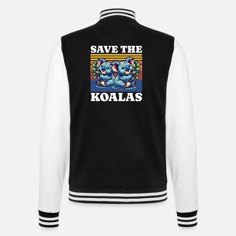 Save Koala - College Sweat Jacket - black/white