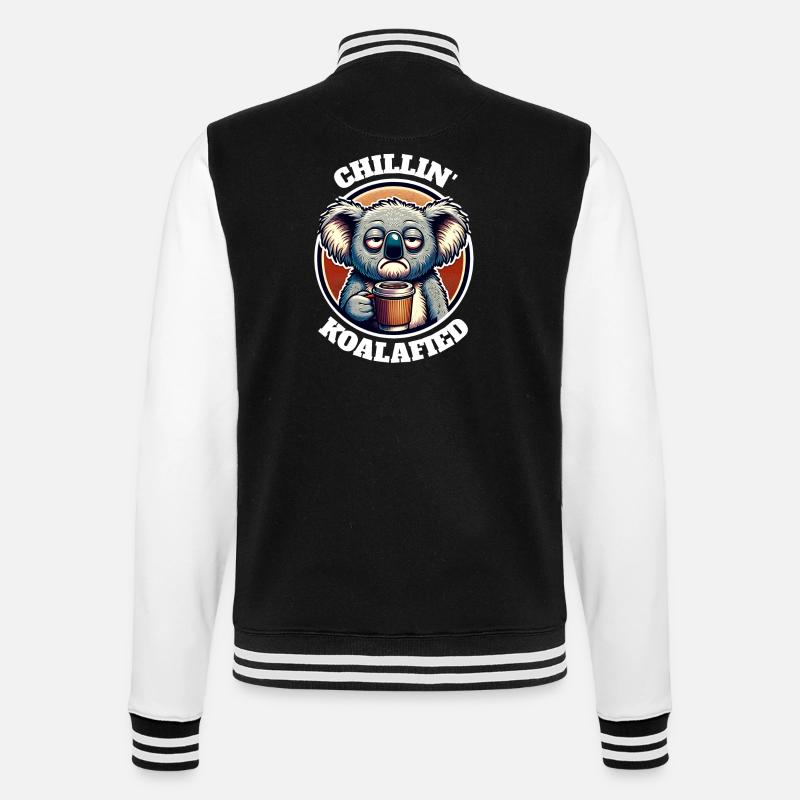 Koala Sprüche - College-Sweatjacke - Schwarz/Weiß