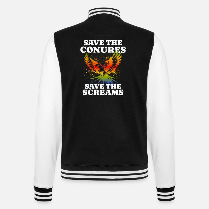 Save Sun Conure - College Sweat Jacket - black/white