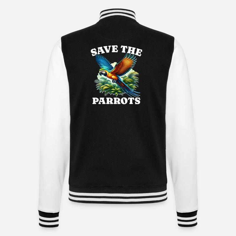 Save Macaw Parrot - College-Sweatjacke - Schwarz/Weiß