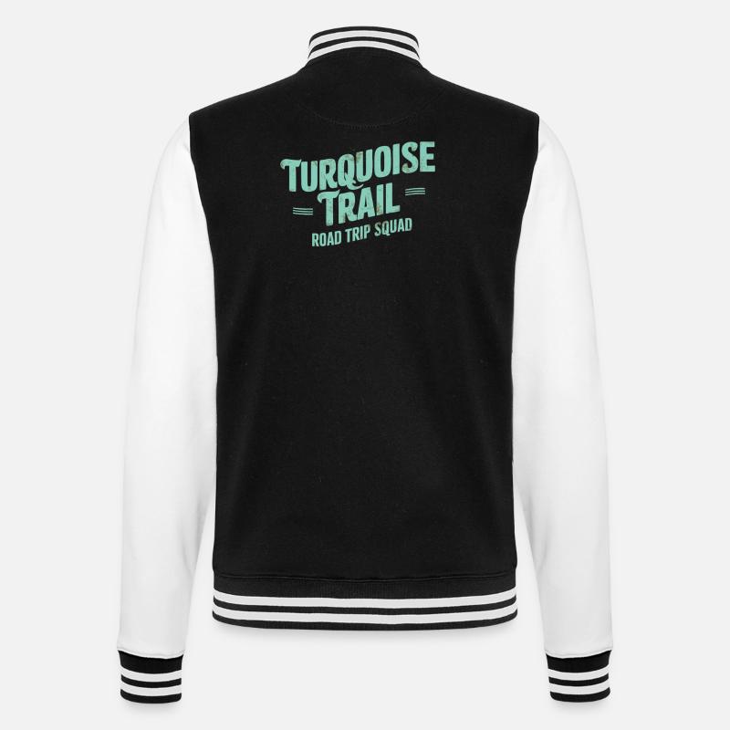 Turquoise Trail Road Trip Squad - College Sweat Jacket - black/white