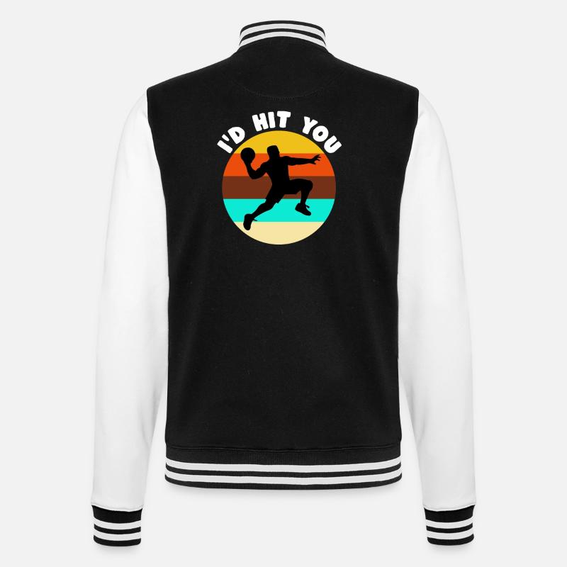 Dodgeball Sprüche - College-Sweatjacke - Schwarz/Weiß