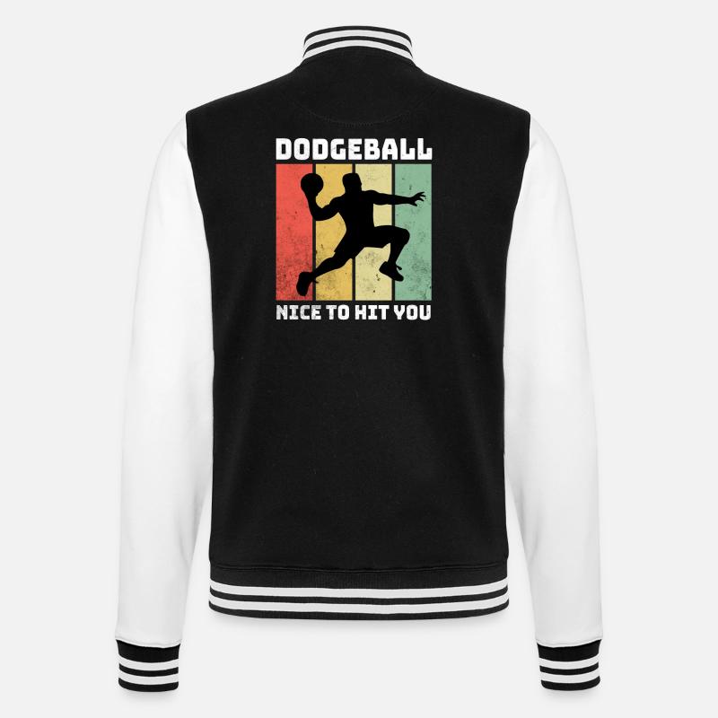 Dodgeball Sprüche - College-Sweatjacke - Schwarz/Weiß