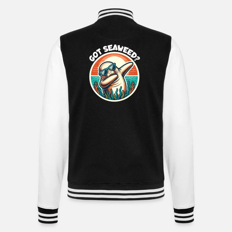 Manatee Saying Dugong - College Sweat Jacket - black/white