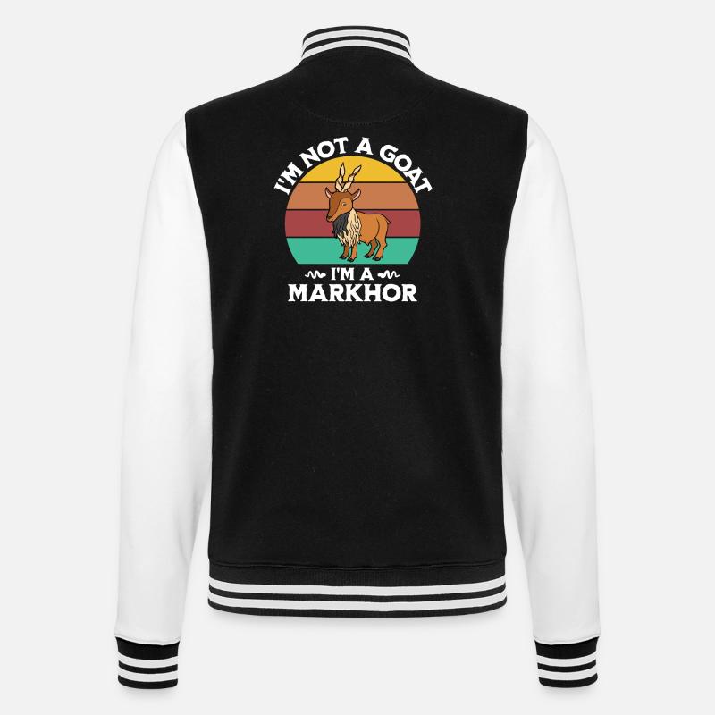 Schraubenziege Spruch Markhor - College-Sweatjacke - Schwarz/Weiß