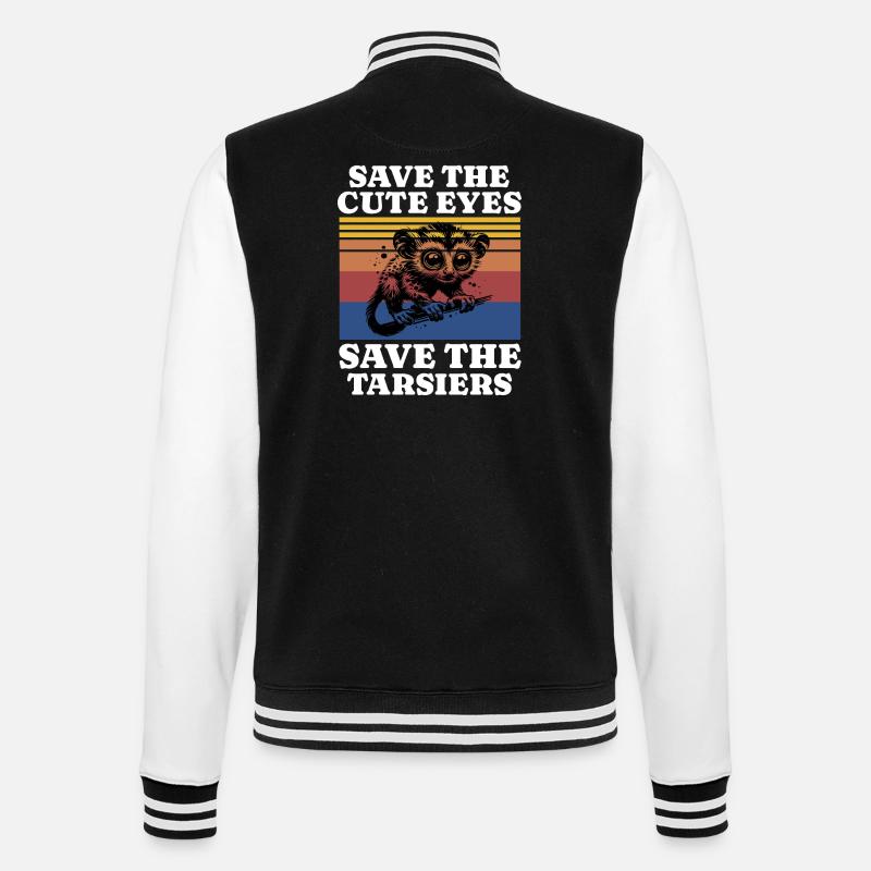 Save Tarsier - College-Sweatjacke - Schwarz/Weiß