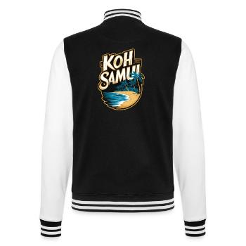 Koh Samui souvenir beach and palm trees - College Sweat Jacket - black/white - Back - Marisol (170cm)