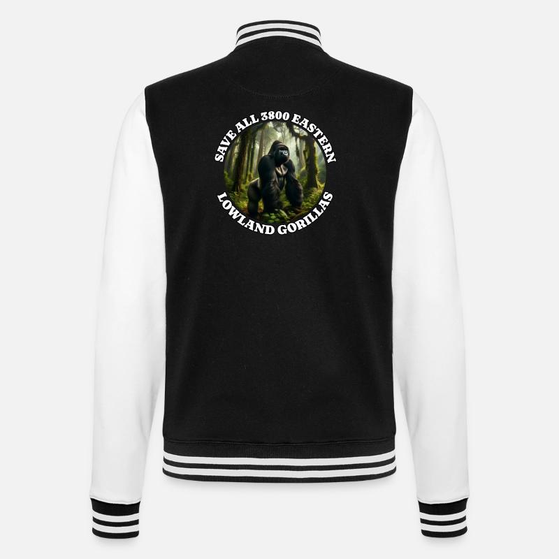 Sauvez Gorille gris - Veste Teddy - noir/blanc