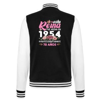 Cadeau d’anniversaire 70 ans femme Fabriqué en 1954 - Veste Teddy - noir/blanc - Dos - Marisol (170cm)