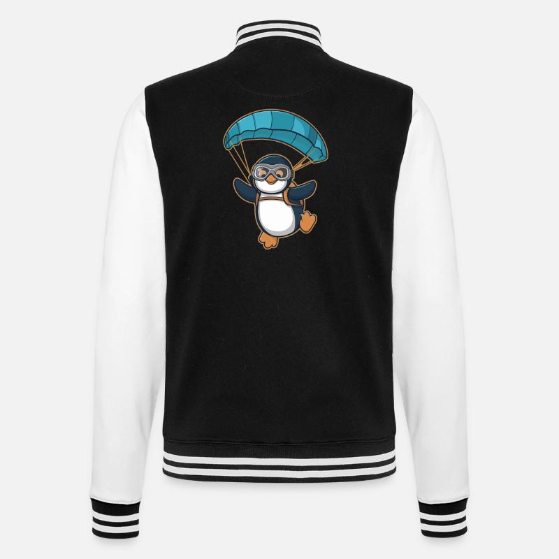 Parachutisme pingouin dans l’aventure - Veste Teddy - noir/blanc