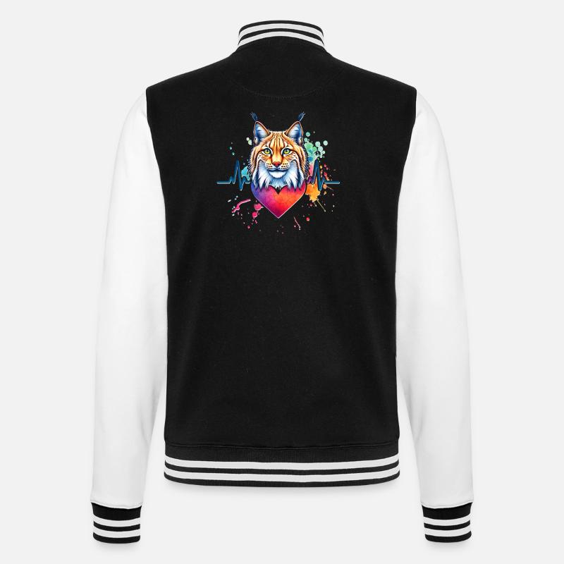 Iberian lynx ECG - College Sweat Jacket - black/white
