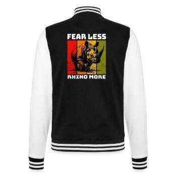 Sumatran Rhino Rhino Nashorn - College Sweat Jacket - black/white - Back - Marisol (170cm)