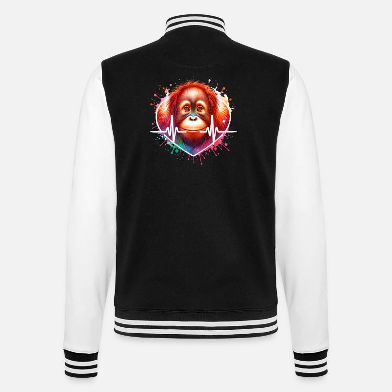 ECG d’orang-outan - Veste Teddy - noir/blanc