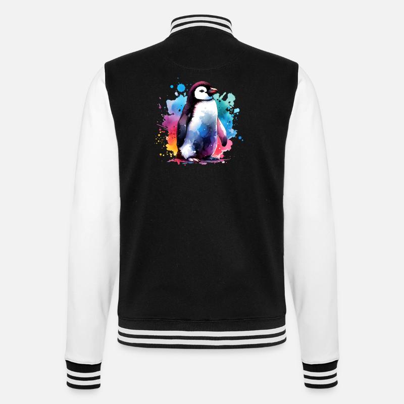 Pinguin - College-Sweatjacke - Schwarz/Weiß