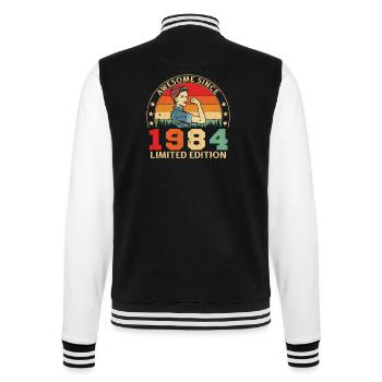 1984 Anniversaire des femmes Édition limitée Vintage - Veste Teddy - noir/blanc - Dos - Marisol (170cm)
