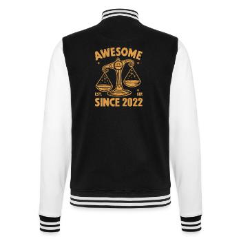 Awesome Since 2022 Libra Geburtstag - College-Sweatjacke - Schwarz/Weiß - Hinten - Marisol (170cm)