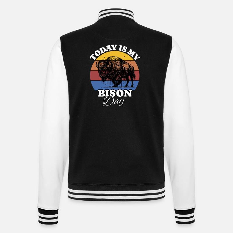 Büffel Bison - College-Sweatjacke - Schwarz/Weiß