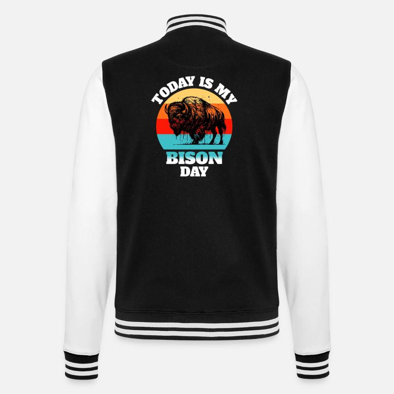 Büffel Bison - College-Sweatjacke - Schwarz/Weiß