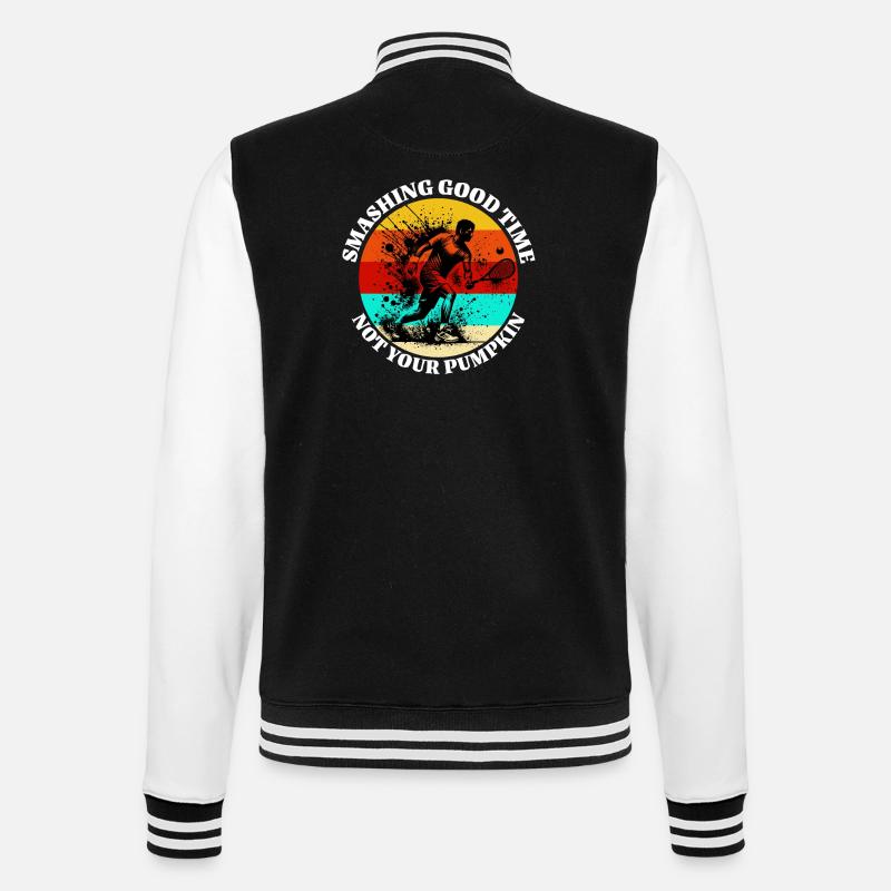 Squash Papa - College-Sweatjacke - Schwarz/Weiß