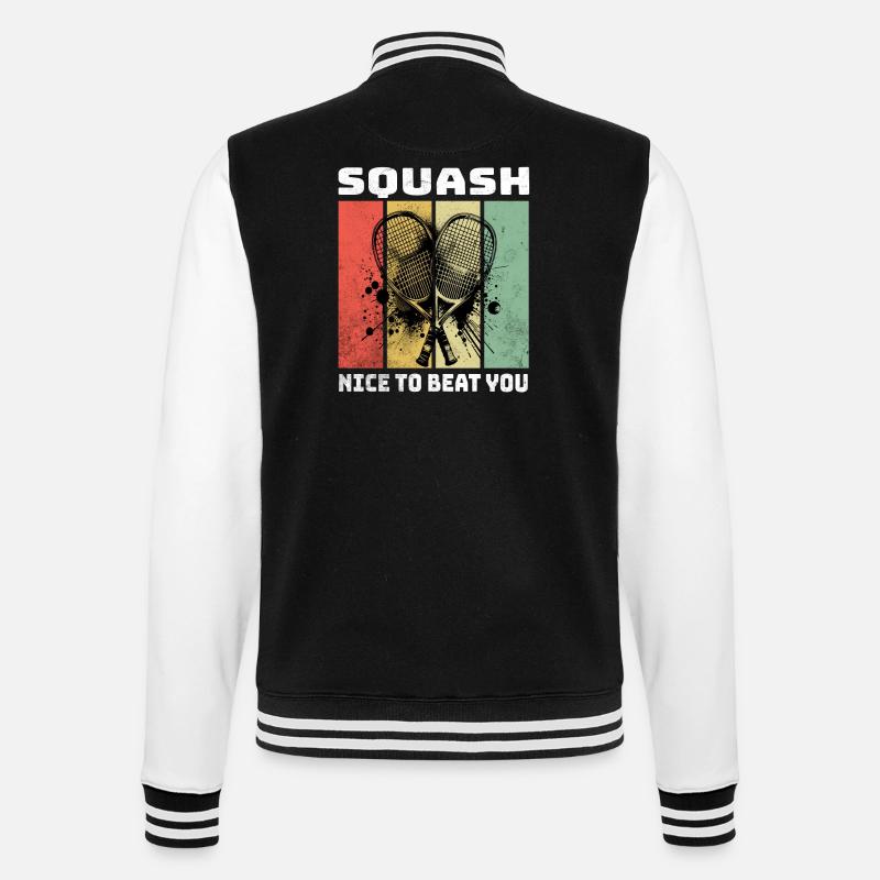 Squash Sprüche - College-Sweatjacke - Schwarz/Weiß
