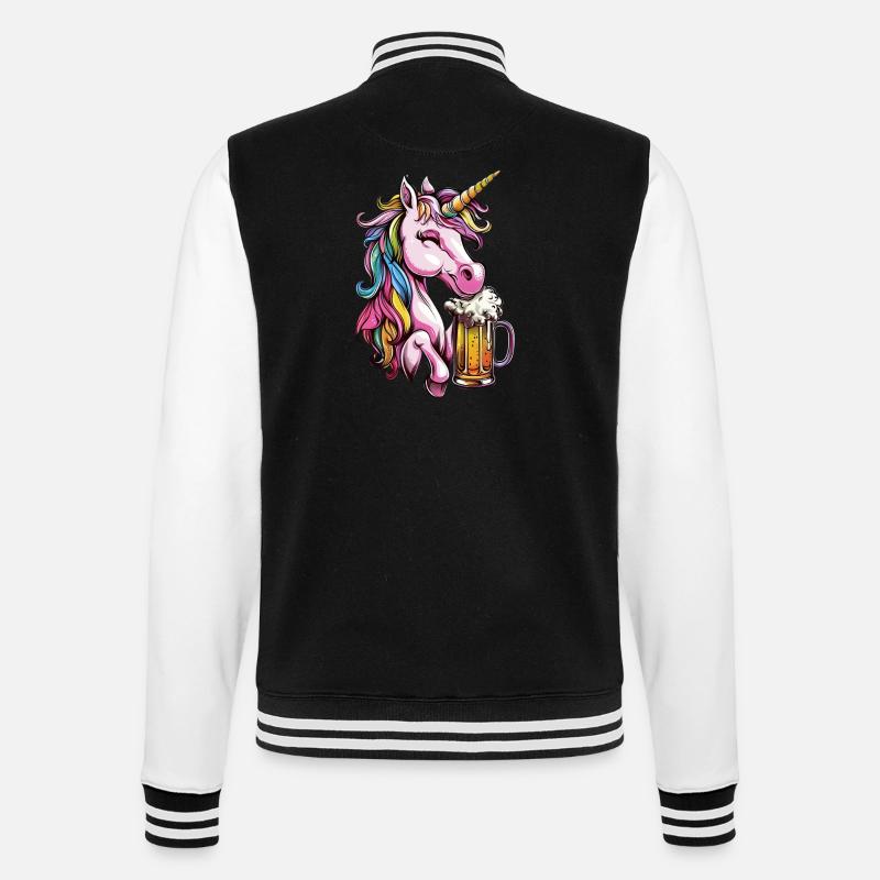 Unicorn - College Sweat Jacket - black/white