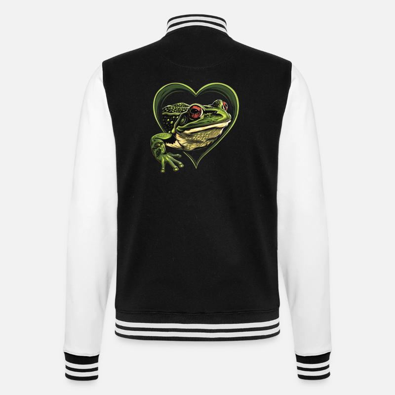 Frosch - College-Sweatjacke - Schwarz/Weiß