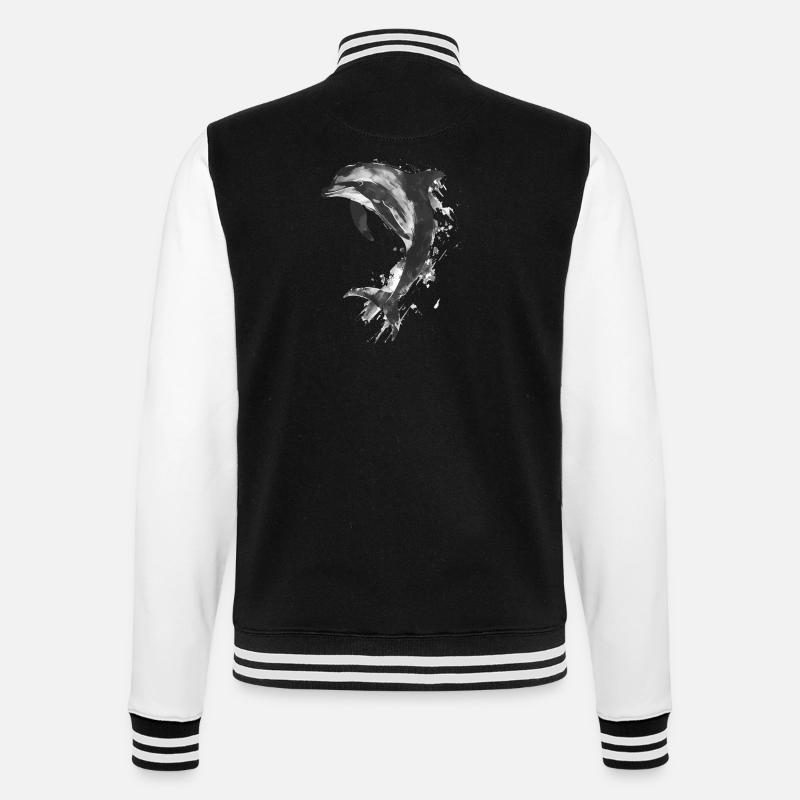Dolphin - College Sweat Jacket - black/white