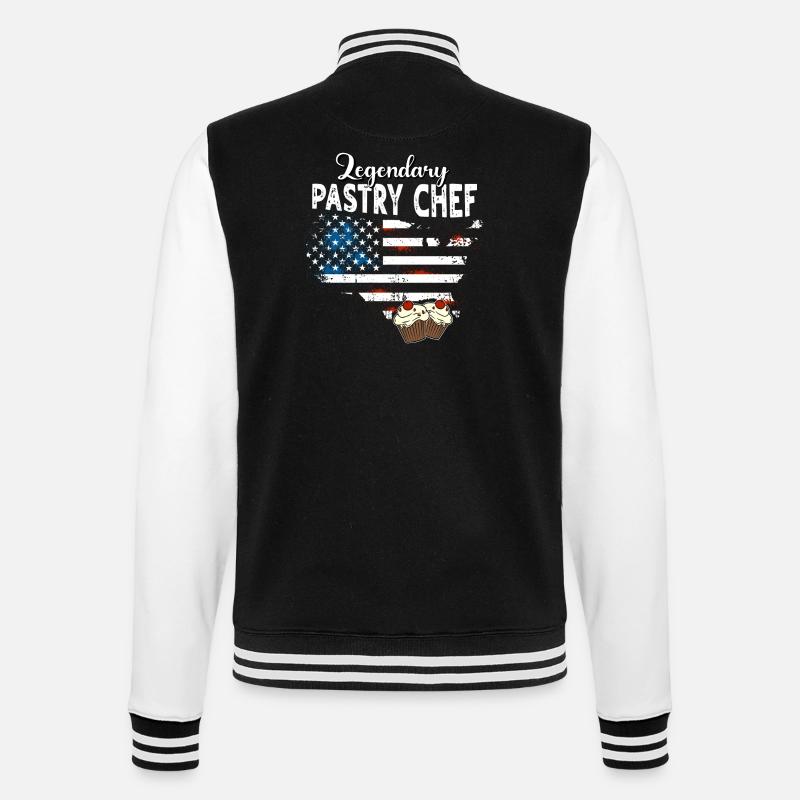 Konditor US - College-Sweatjacke - Schwarz/Weiß