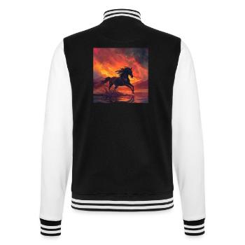 Pferd - College-Sweatjacke - Schwarz/Weiß - Hinten - Marisol (170cm)