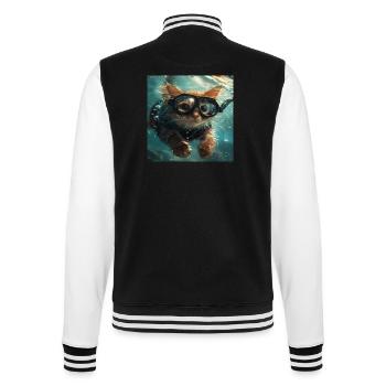 Katze - College-Sweatjacke - Schwarz/Weiß - Hinten - Marisol (170cm)