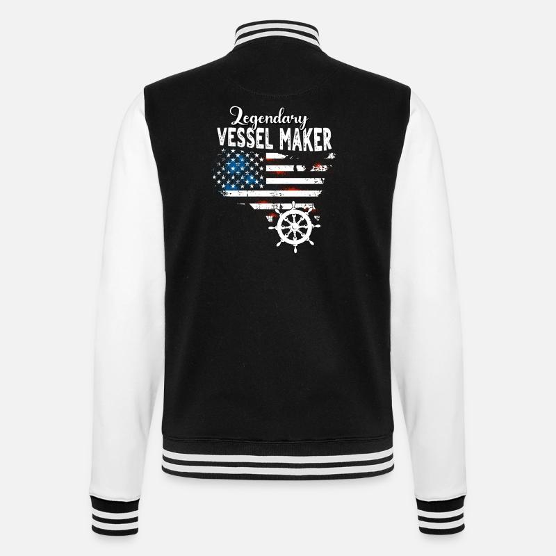 Schiffbauer US - College-Sweatjacke - Schwarz/Weiß
