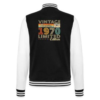 Cadeau d'anniversaire Vinatge 1970 - Veste Teddy - noir/blanc - Dos - Marisol (170cm)